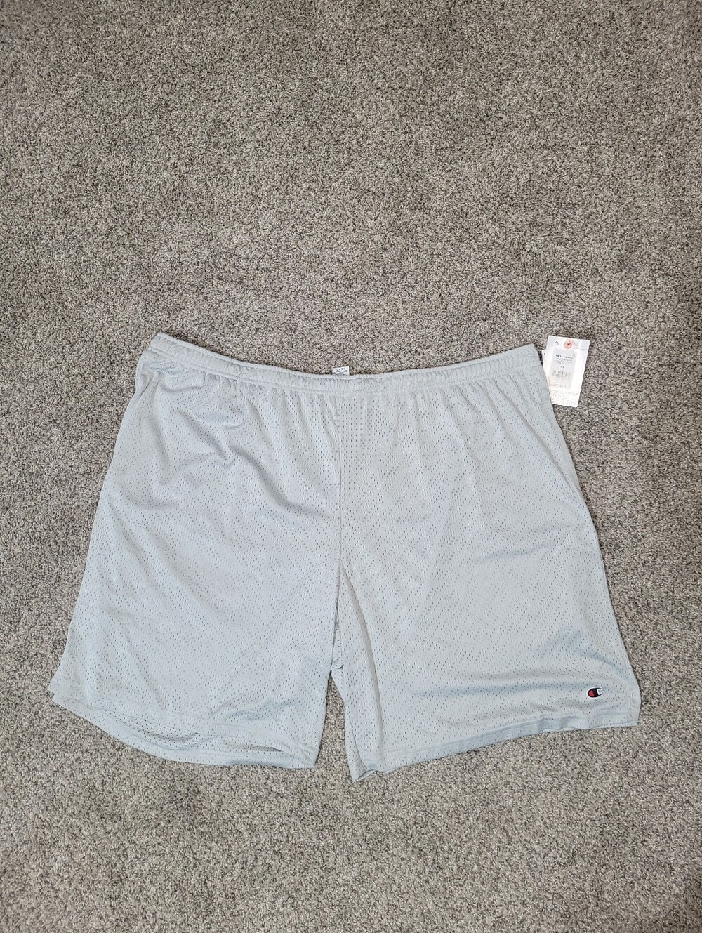 Champion Mens 4XL Classic Mesh Athletic Gray Shorts Drawstring Elastic Waist
